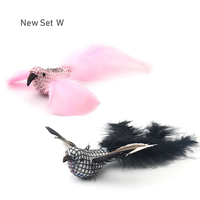 Feather Bird Cat Teaser Toy Set (2 Pack)