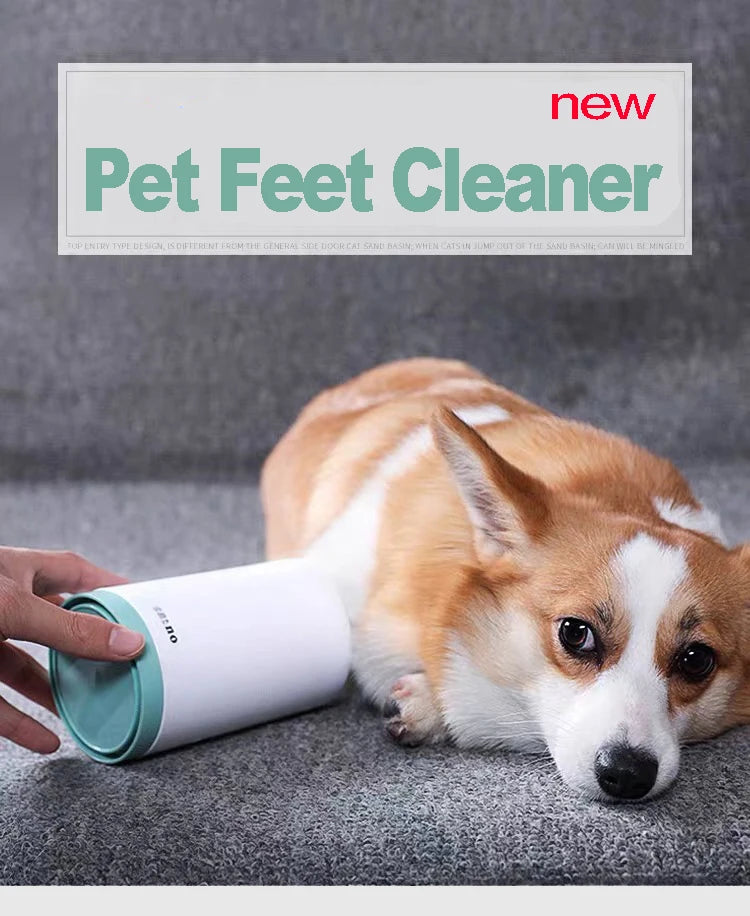 Portable Pet Paw Cleaner Cup with Soft Silicone Brush for Dogs & Cats