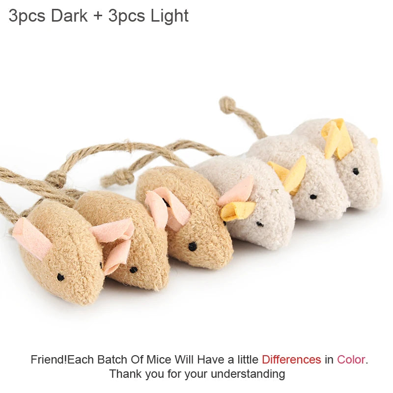 Catnip Plush Mouse Cat Toys – 6 Pack