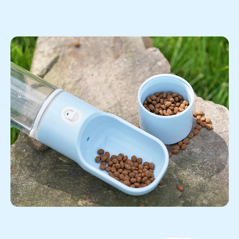 2-in-1 Pet Travel Water Bottle & Food Dispenser