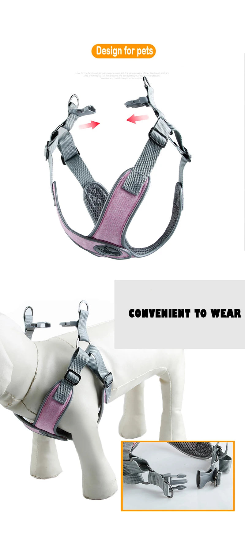 Reflective Mesh Dog Harness & Leash Set for Small & Medium Dogs