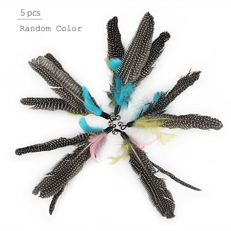 Feather Cat Teaser Stick Replacement Heads (5 Pack)