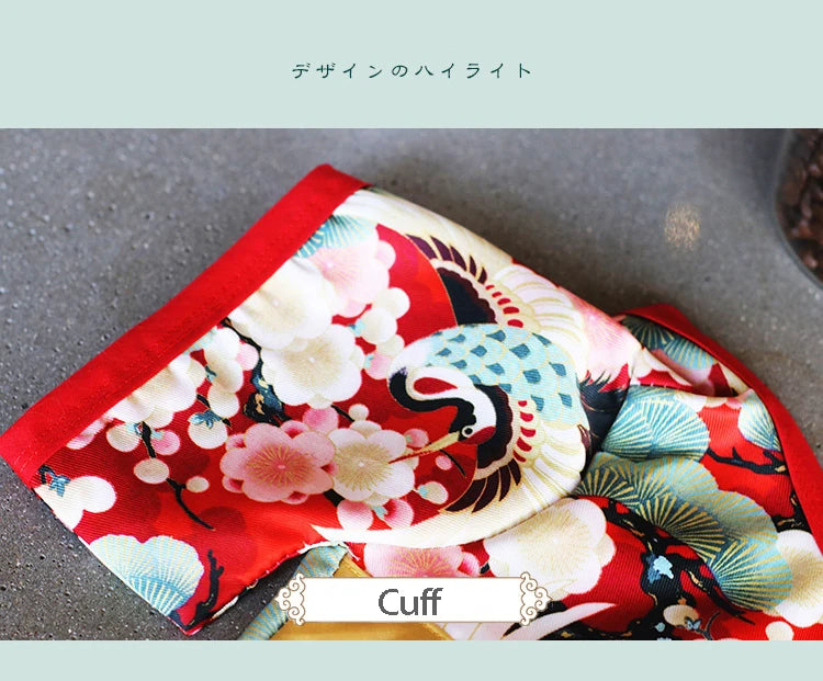 Japanese Kimono Pet Jacket with Crane & Cherry Blossom Pattern for Dogs & Cats