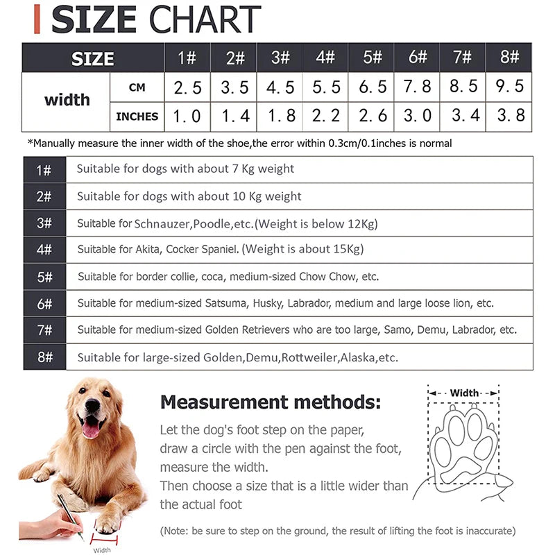 Waterproof Reflective Dog Boots with PVC Soles