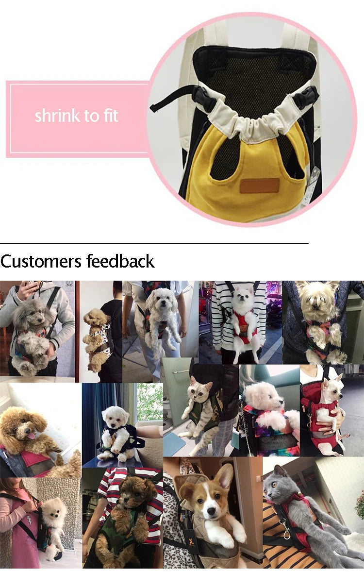 Breathable Mesh Pet Carrier Backpack for Small Dogs & Cats