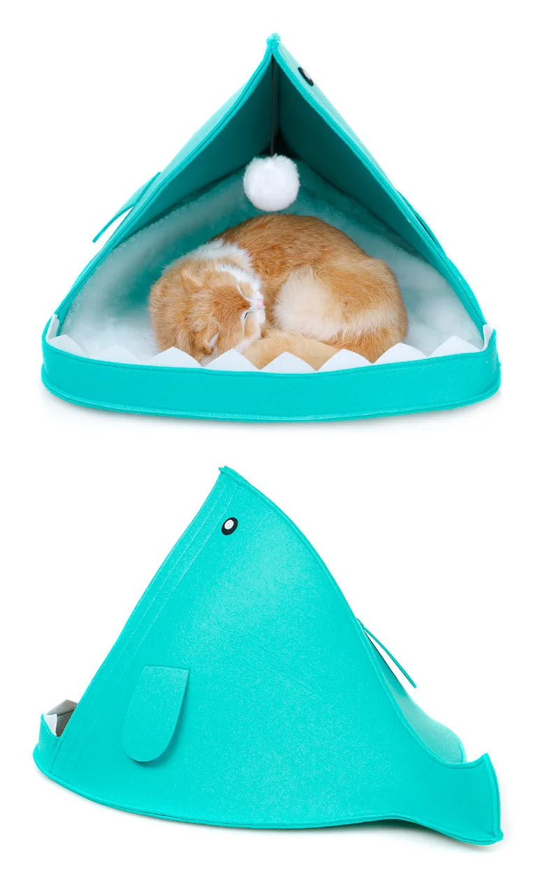 Shark Pet Bed & Cushion Mat for Dogs & Cats