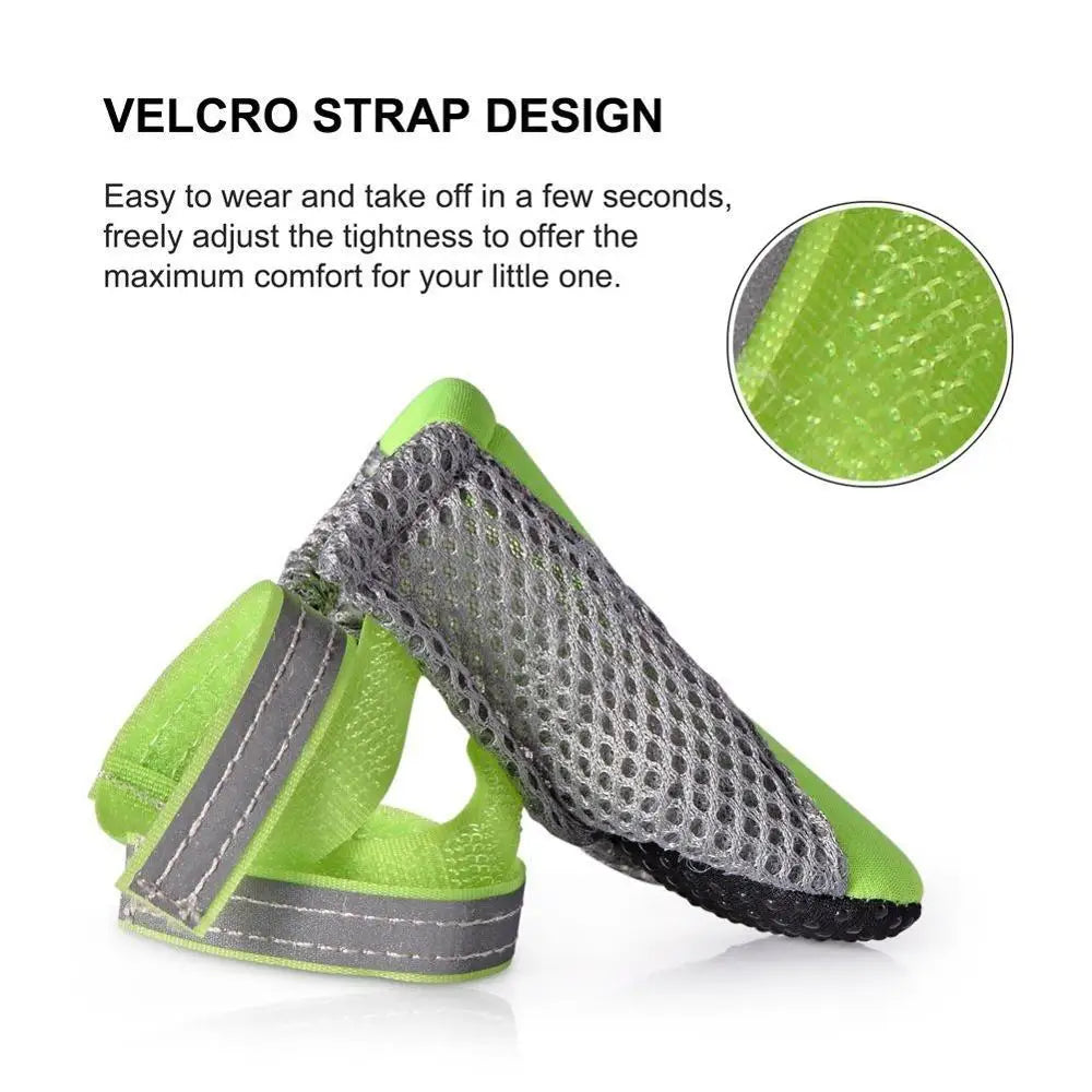 Breathable Reflective Dog Walking Boots – Set of 4