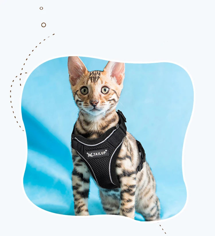 Breathable Escape-Proof Pet Harness Vest with Reflective Strips