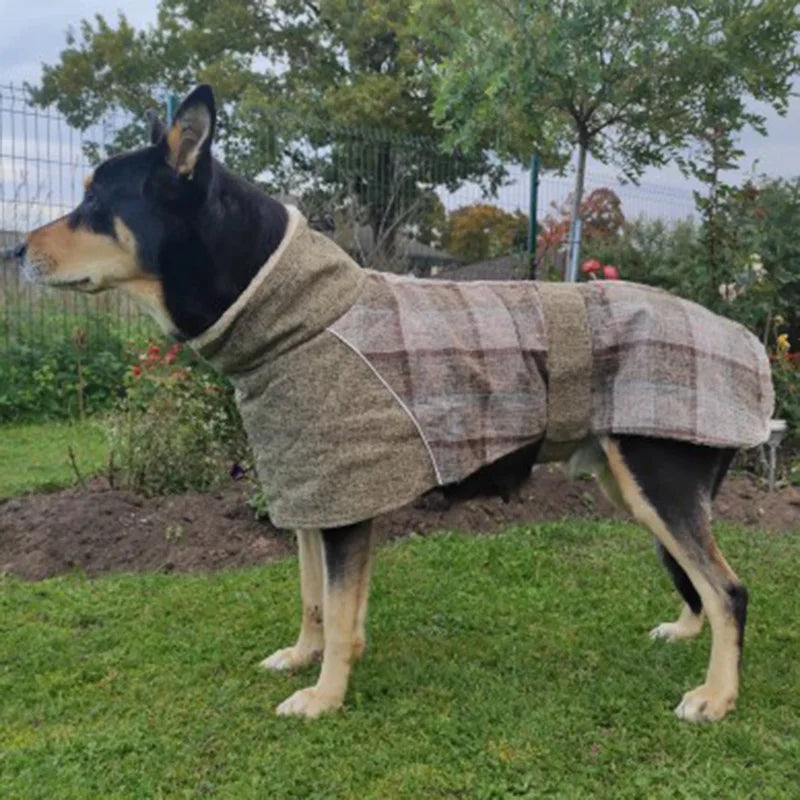 Plaid Fleece Winter Jacket for Medium & Large Dogs