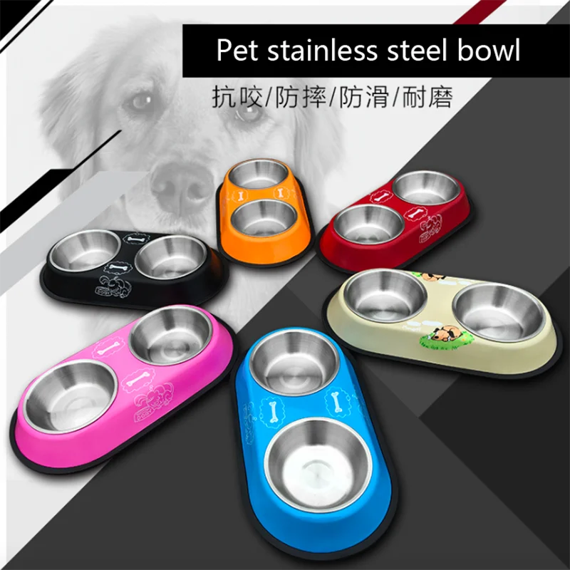 Stainless Steel Double Bowl Feeding Station for Dogs & Cats