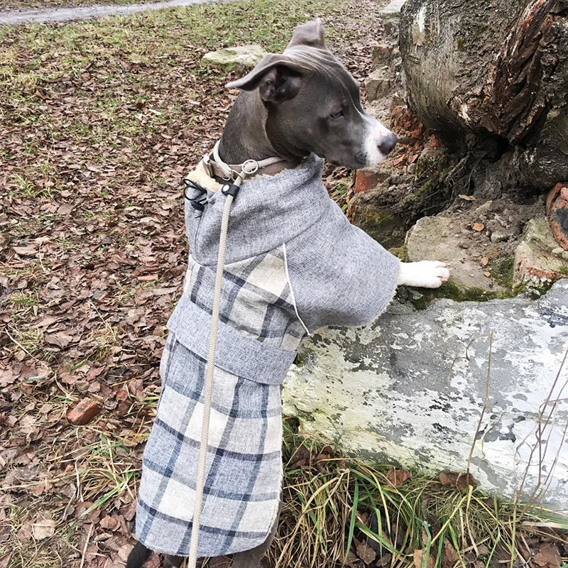 Plaid Fleece Winter Jacket for Medium & Large Dogs