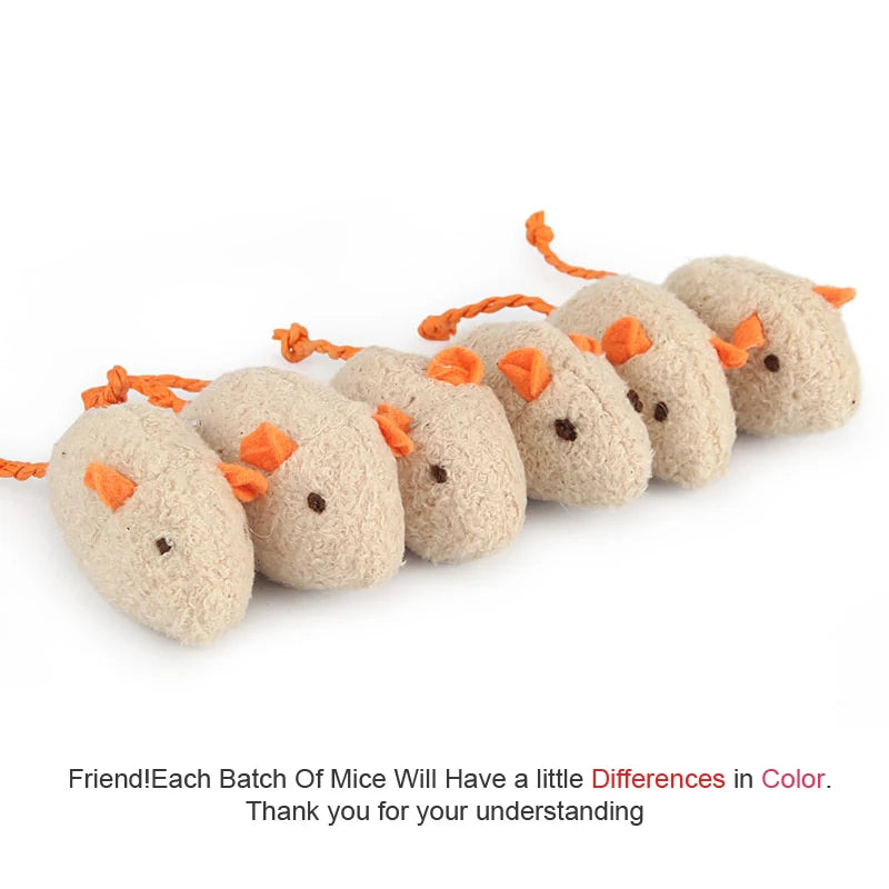Catnip Plush Mouse Cat Toys – 6 Pack