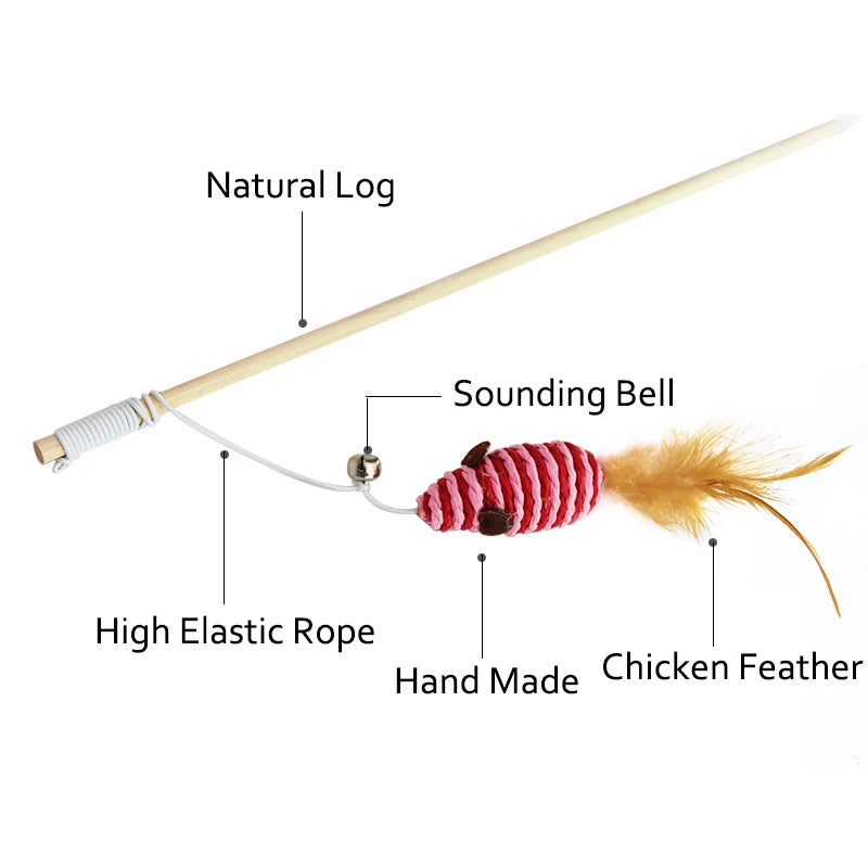 Feather Wand Cat Teaser Toy