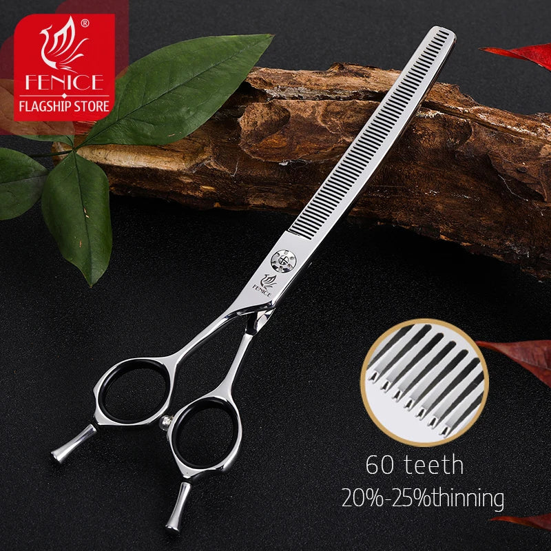 Fenice 7" Professional Left-Handed Dog Grooming Scissors – JP 440C Stainless Steel