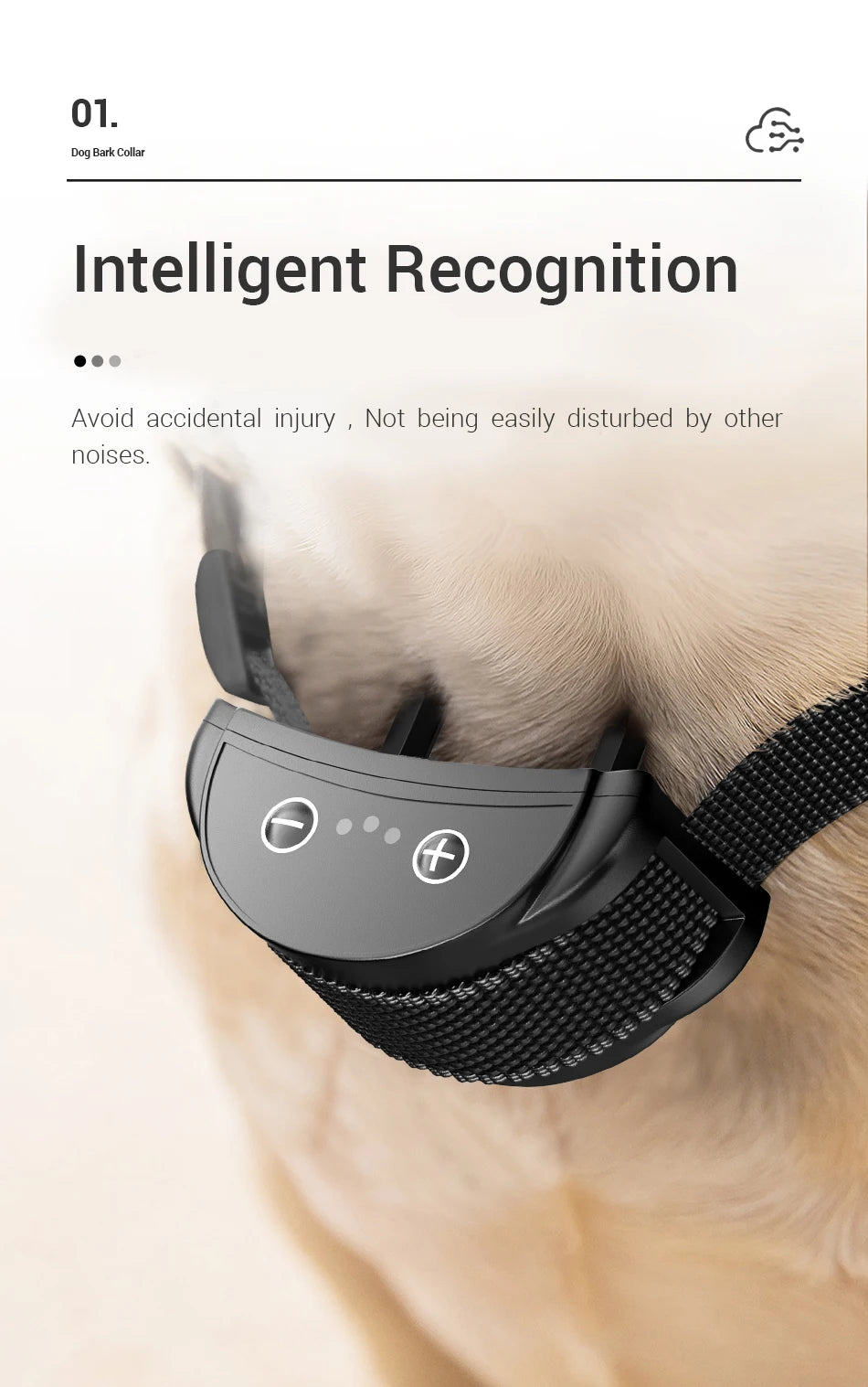 Rechargeable Dog Training Collar — Waterproof Anti-Bark Device with Smart Control