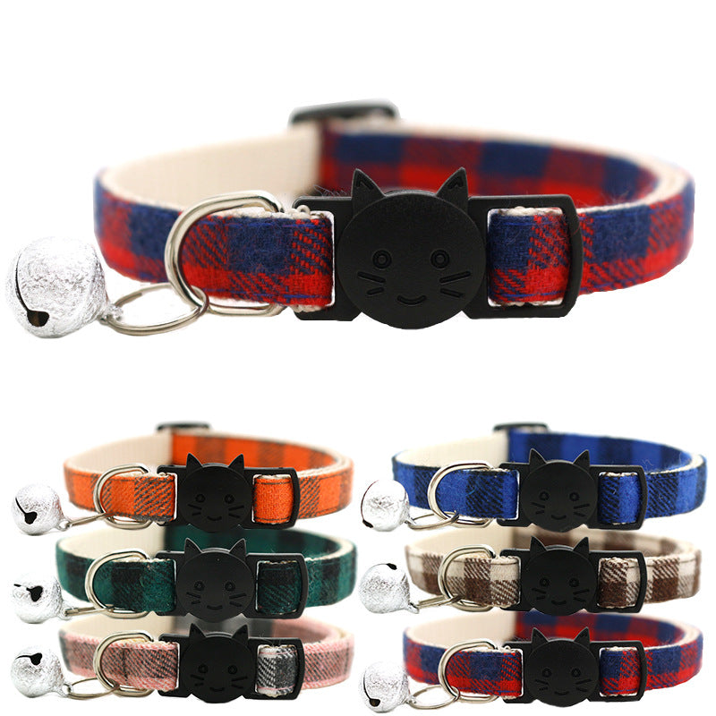 Adjustable Reflective Cat Collar with Bell and Buckle