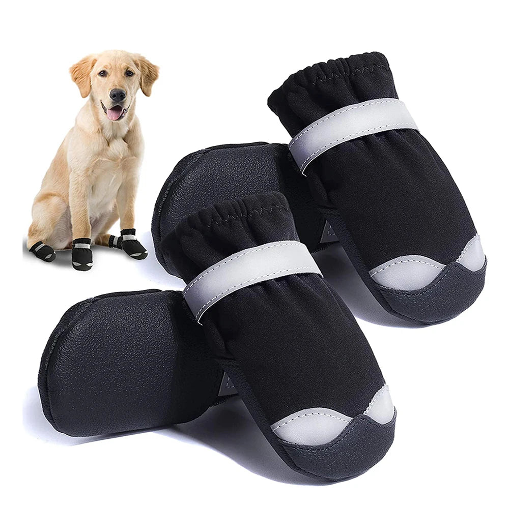 Waterproof Reflective Dog Boots with PVC Soles
