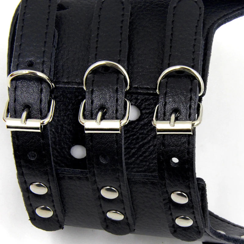Adjustable Breathable Leather Dog Muzzle