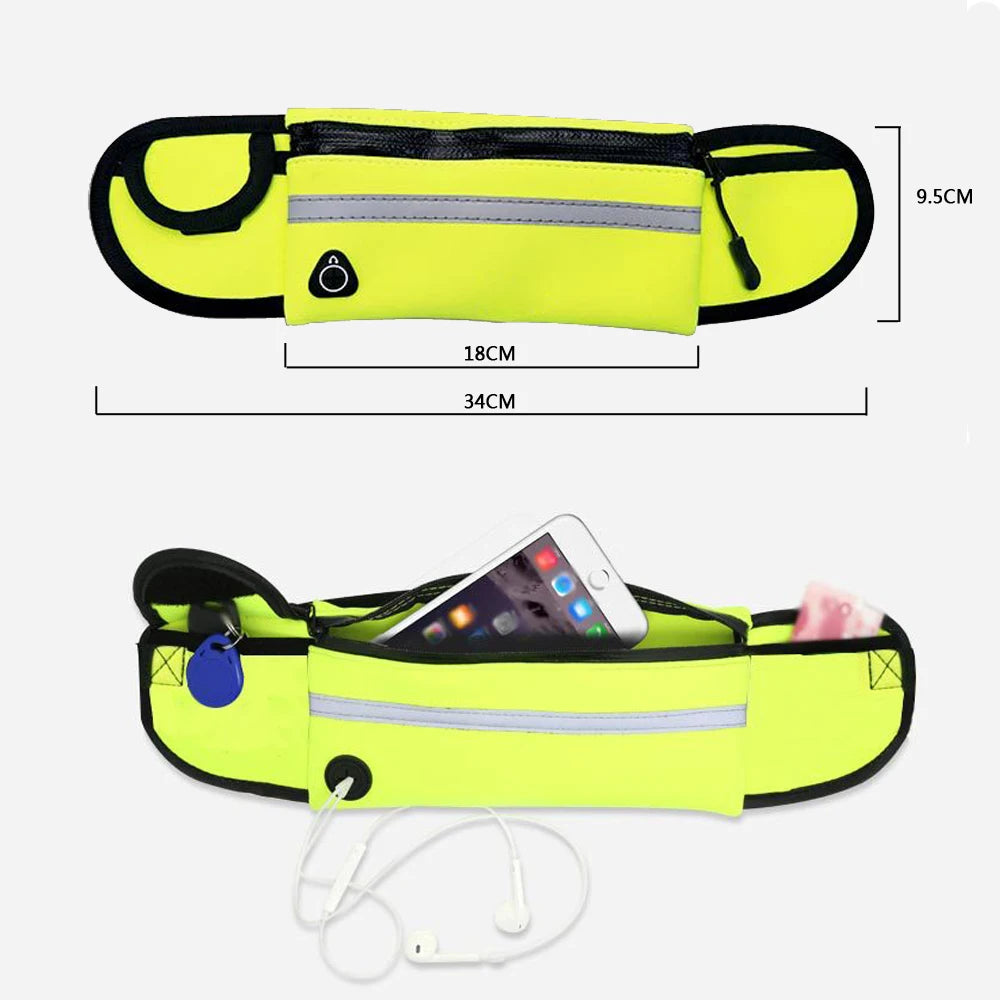 Hands-Free Running Dog Leash Set with Waist Bag & Reflective Belt