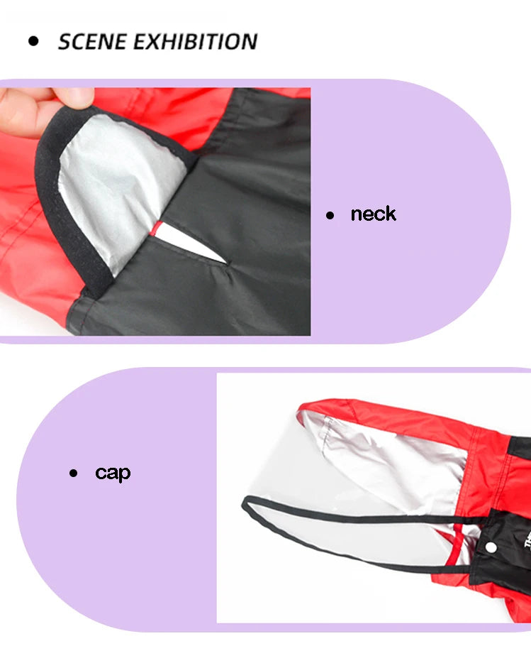 Waterproof Dog Face Print Raincoat Jumpsuit