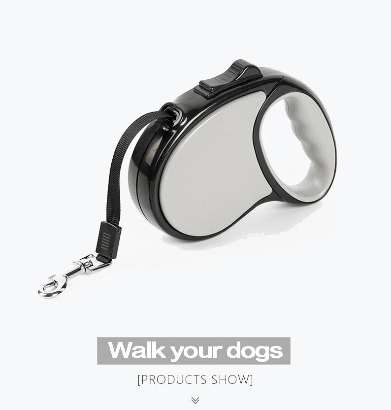 Retractable Nylon Dog Leash 3m & 5m for Small & Medium Dogs