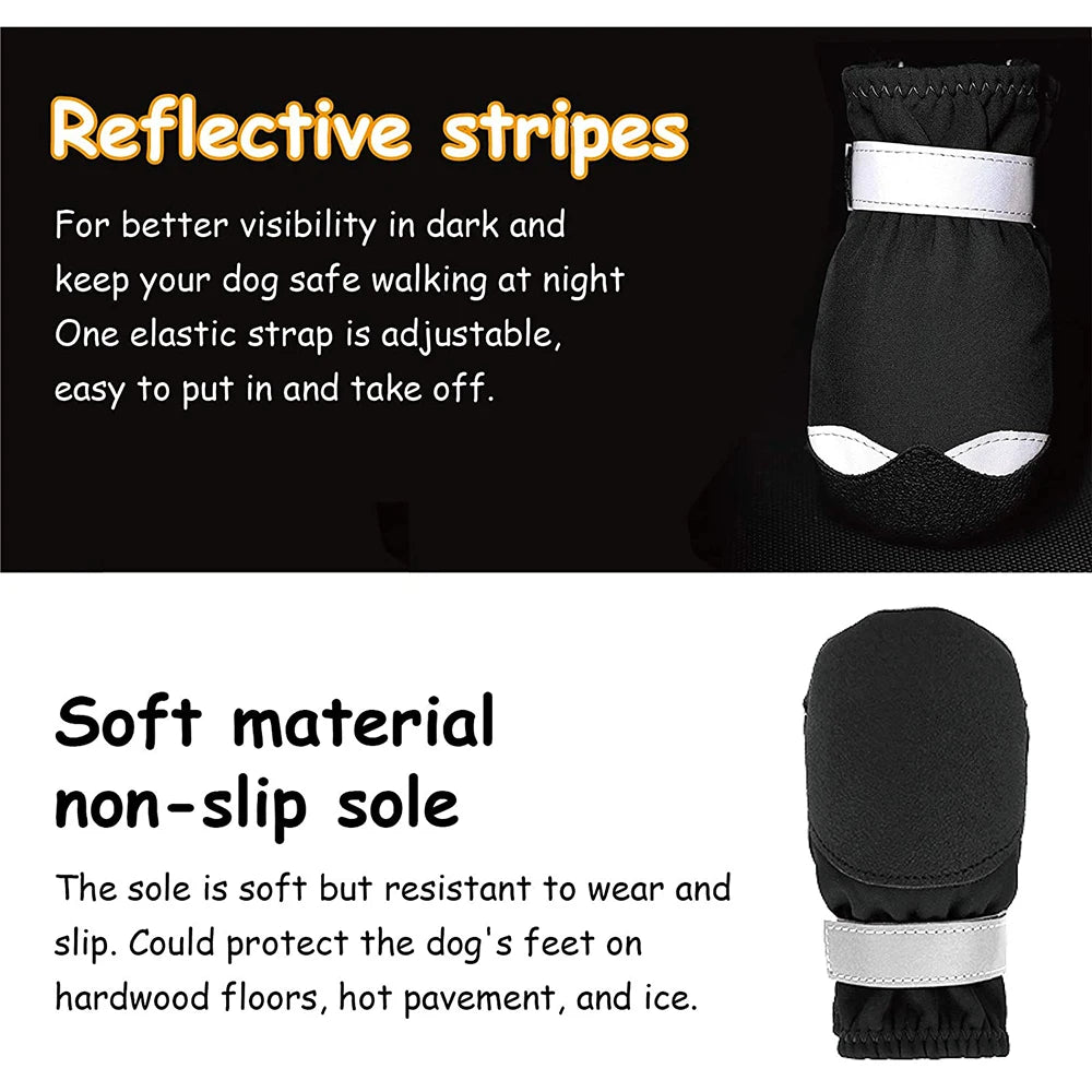 Waterproof Reflective Dog Boots with PVC Soles