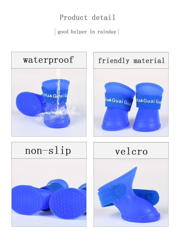 Silicone Waterproof Dog Rain Boots