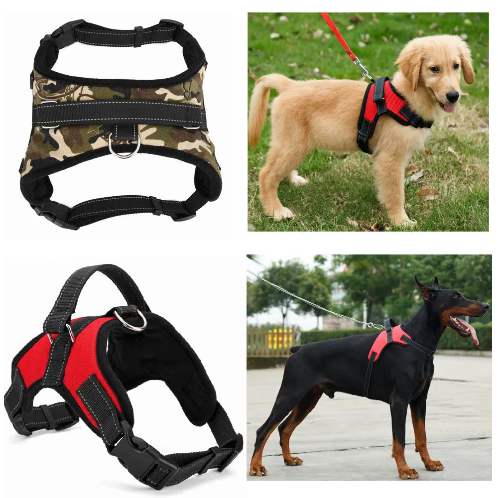 Padded Reflective Dog Harness Vest – Nylon, S to XL