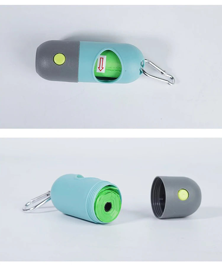 Dog Poop Bag Dispenser with LED Light & Waste Bag Holder