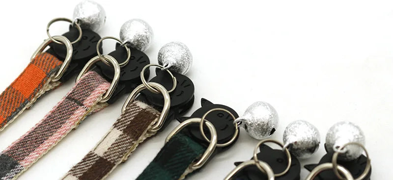 Adjustable Reflective Cat Collar with Bell and Buckle