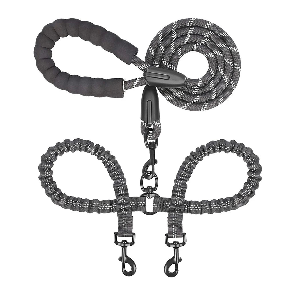Dual Dog Coupler Leash – Walk 2 Dogs at Once
