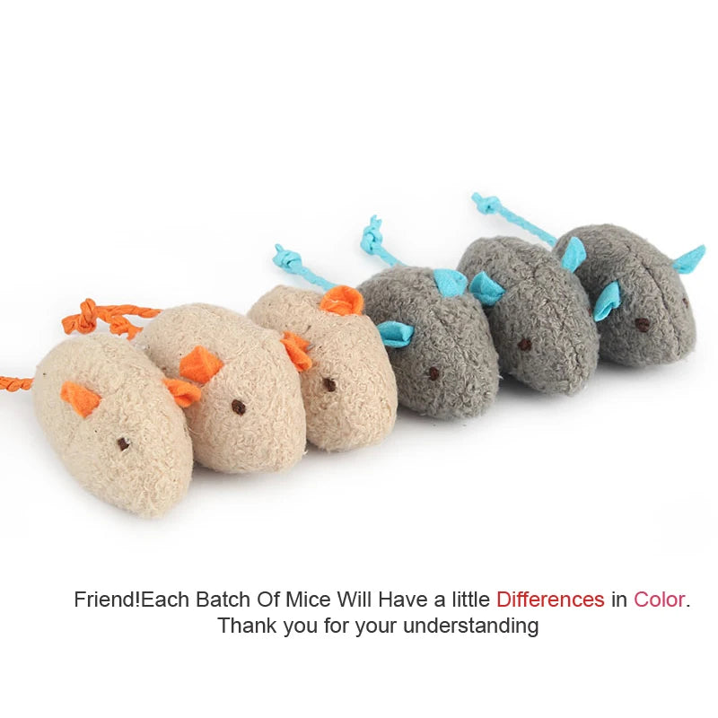 Catnip Plush Mouse Cat Toys – 6 Pack