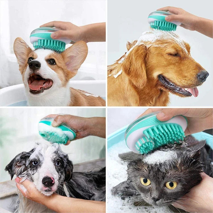 2-in-1 Silicone Pet Bath Brush & Massage Comb