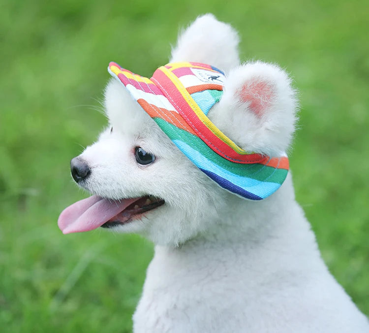 Breathable Sun Hat for Small Dogs & Cats | Mesh Canvas Cap