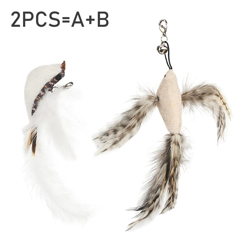 Feather Bird Cat Teaser Toy Set (2 Pack)