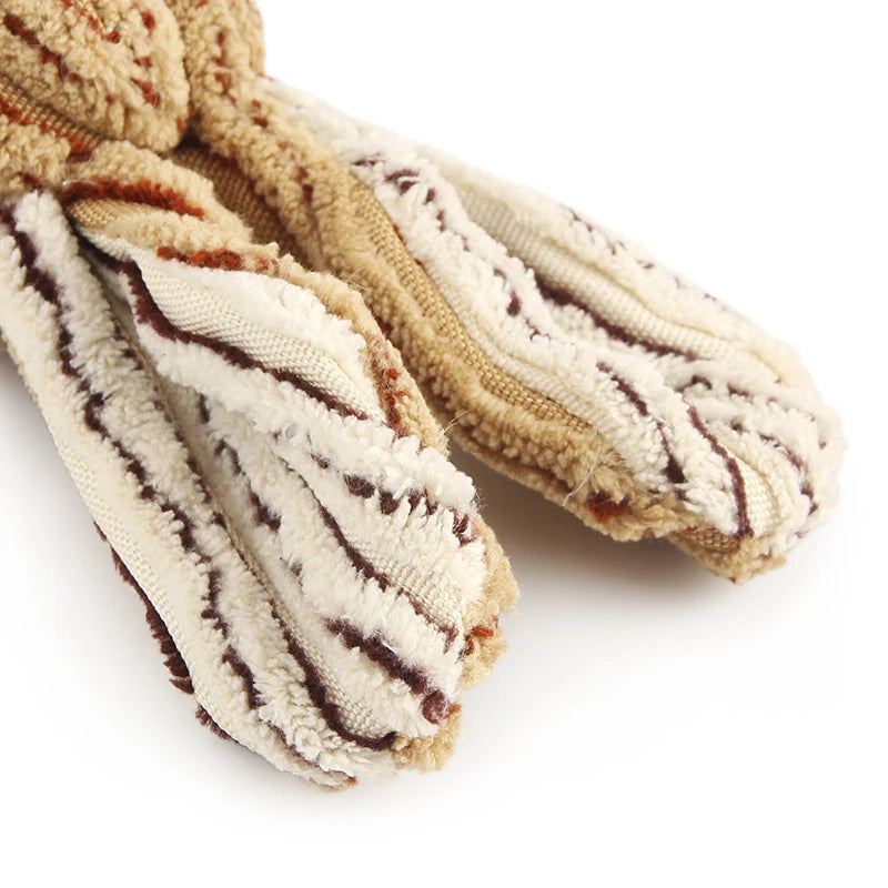 Corduroy Squeaky Dog Toy — Rabbit, Mouse & Cow Designs