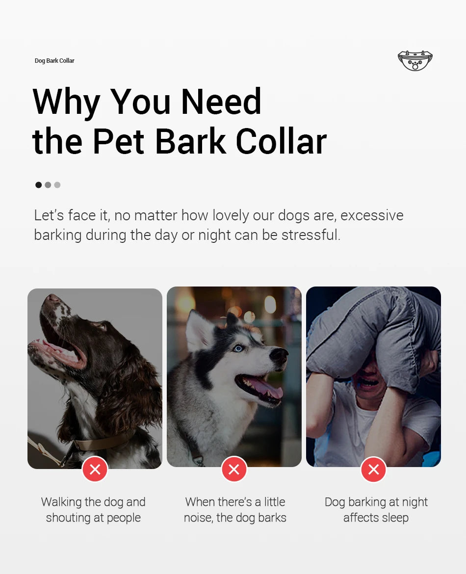 Rechargeable Dog Training Collar — Waterproof Anti-Bark Device with Smart Control