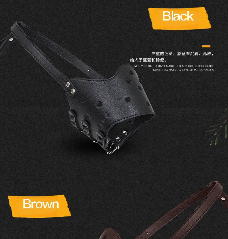 Adjustable Breathable Leather Dog Muzzle