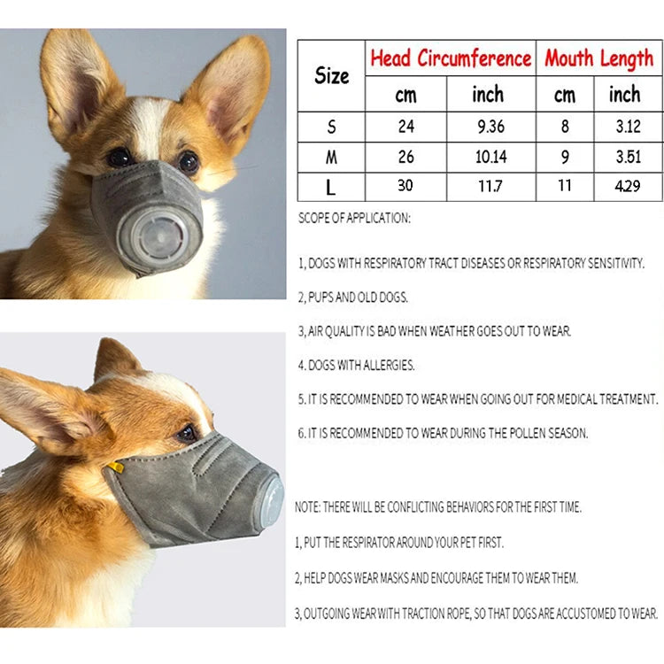 Dog Air Filter Face Mask – Pack of 3