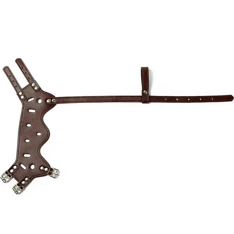 Adjustable Breathable Leather Dog Muzzle