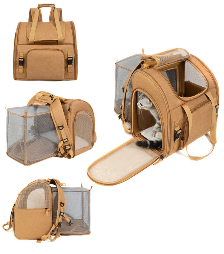 Expandable Mesh Pet Carrier for Cats & Small Dogs