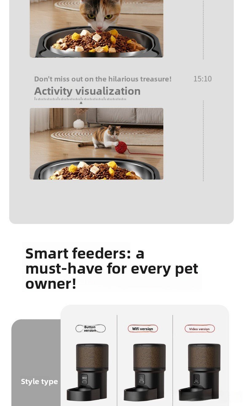 Smart Automatic Pet Feeder with HD Camera & Voice Control — Wi-Fi Remote Timed Food Dispenser