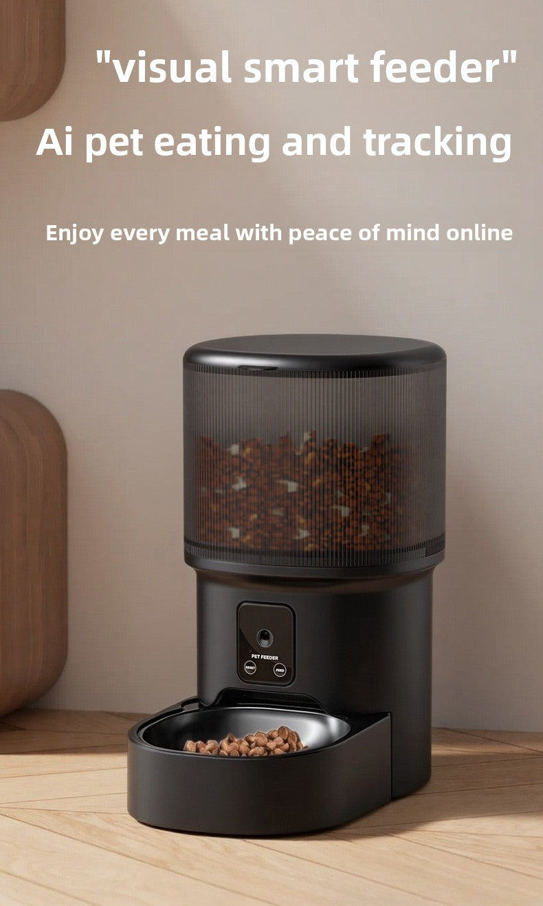 Smart Automatic Pet Feeder with HD Camera & Voice Control — Wi-Fi Remote Timed Food Dispenser