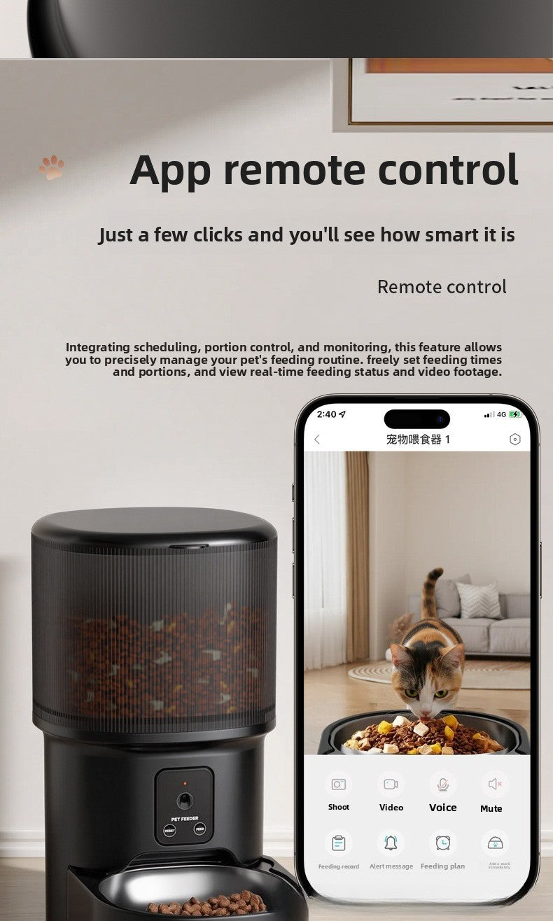 Smart Automatic Pet Feeder with HD Camera & Voice Control — Wi-Fi Remote Timed Food Dispenser