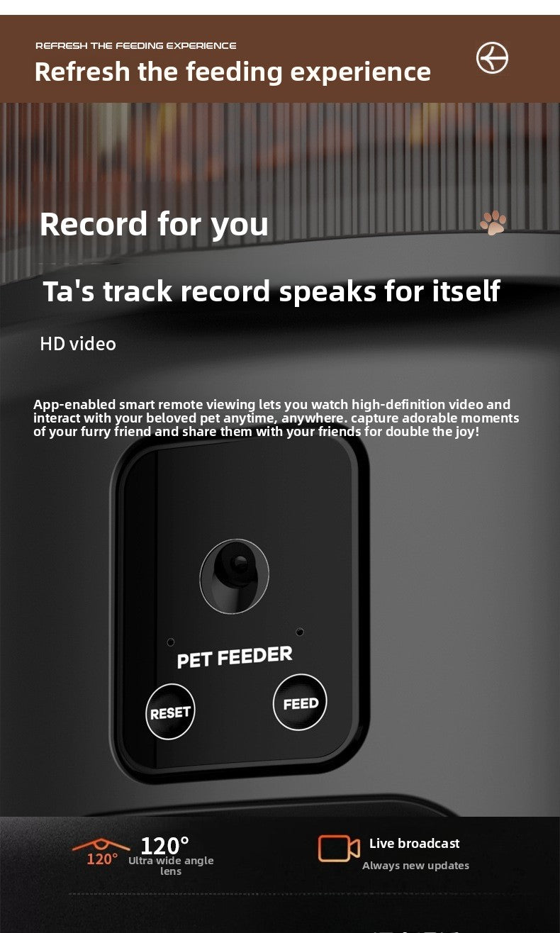 Smart Automatic Pet Feeder with HD Camera & Voice Control — Wi-Fi Remote Timed Food Dispenser