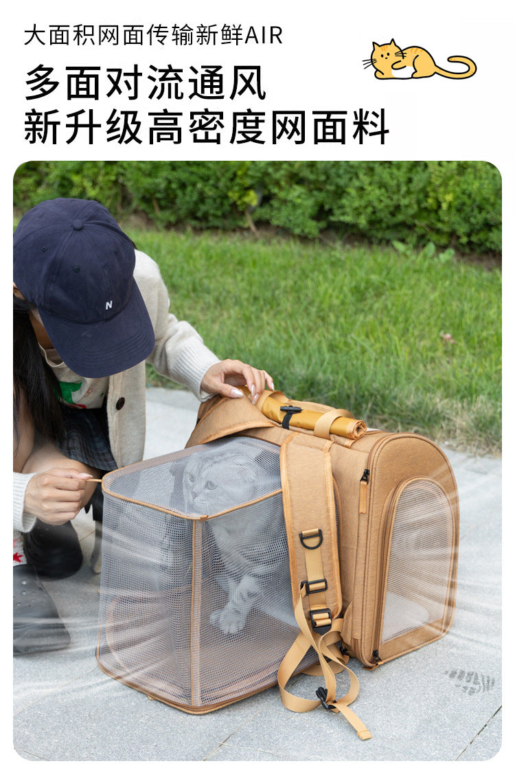 Expandable Mesh Pet Carrier for Cats & Small Dogs