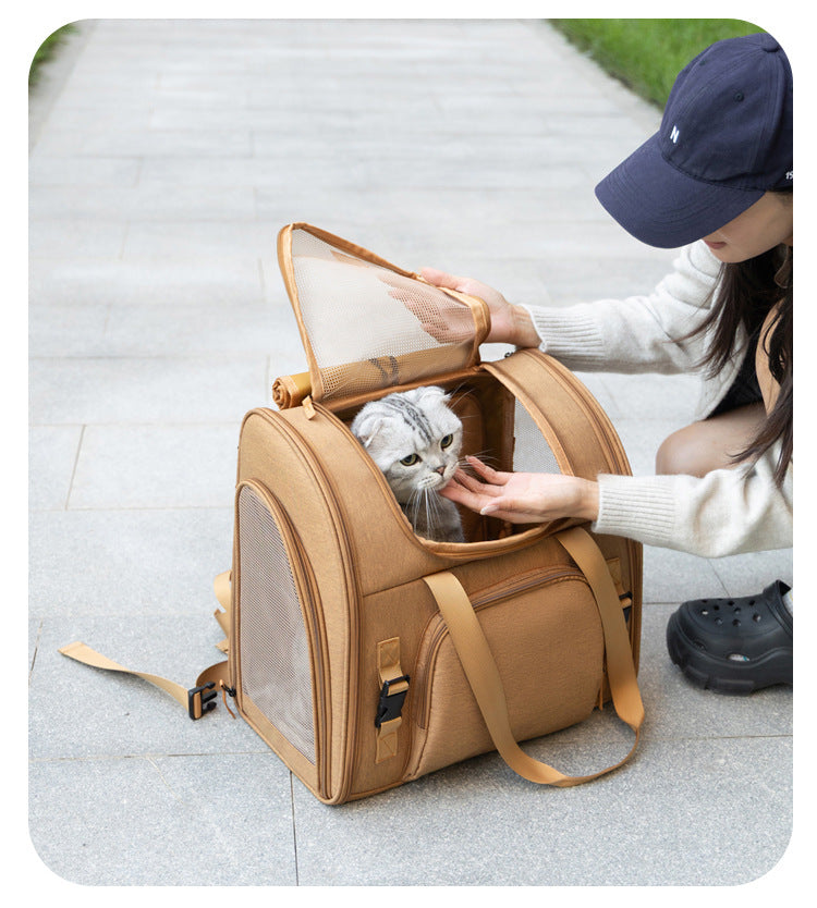 Expandable Mesh Pet Carrier for Cats & Small Dogs