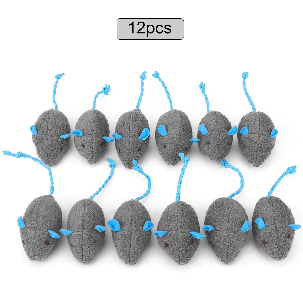 Catnip Plush Mouse Cat Toys — 12 Pack