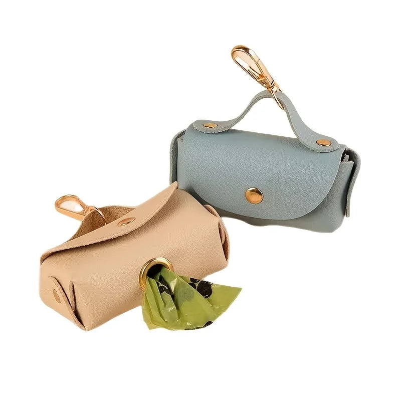 Distributeur de sacs à déjections en cuir avec clip pour les promenades de chien