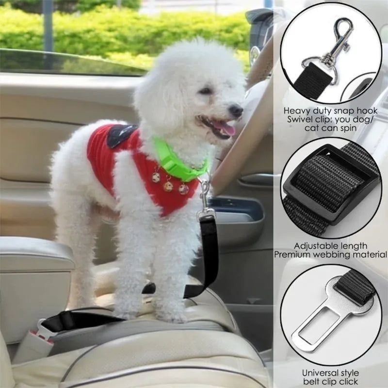 Adjustable Pet Car Seat Belt & Safety Harness
